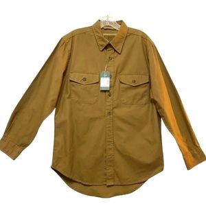 Outdoor Life Button Front Heavy Canvas Cotton Shirt Tan Size S - Men's, NEW